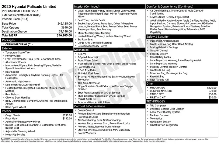 $27889 : Hyundai PALISADE 2020 Limite image 2