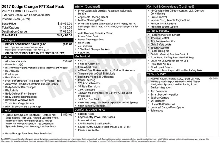 $31847 : Dodge Charger 2017 R/T Scat image 8