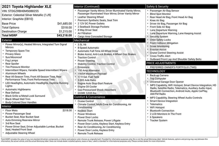 $33965 : Toyota Highlander 2021 AWD X image 6
