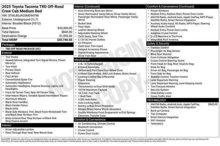 $39967 : Toyota Tacoma 2025 4x4 SR5 4 image 5