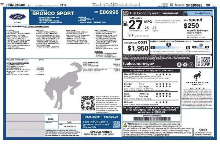 $31800 : Ford Bronco Sport 2025 AWD O image 3