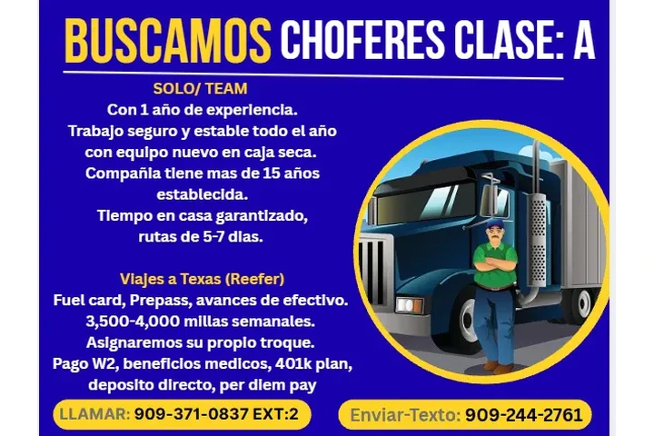 🚚BUSCAMOS CHOFERES CLASE:A image 1