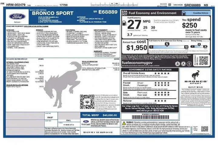 $32995 : Ford Bronco Sport 2025 AWD O image 9
