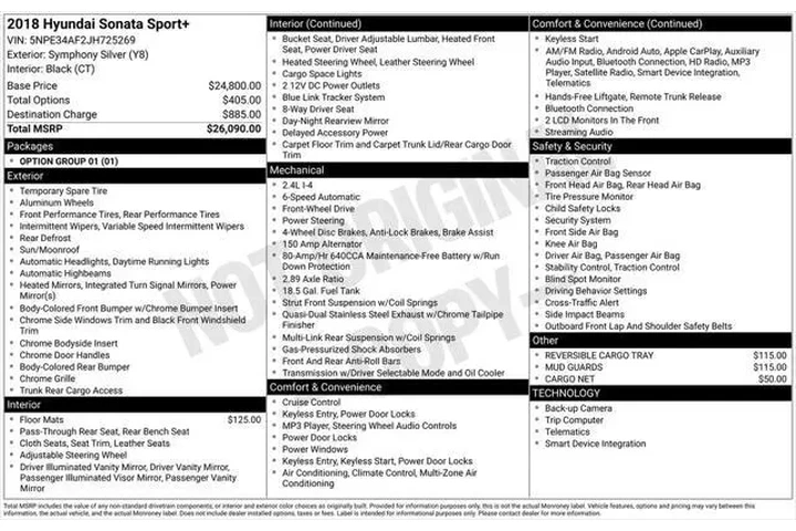 $14000 : Hyundai SONATA 2018 Sport+ 4 image 7