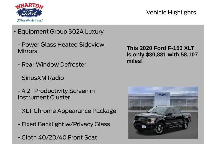 $30881 : Ford F-150 2020 4x4 XLT 4dr image 6