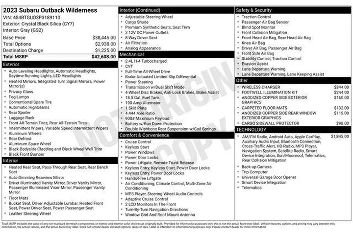 $30990 : Subaru Outback 2023 AWD Wild image 2