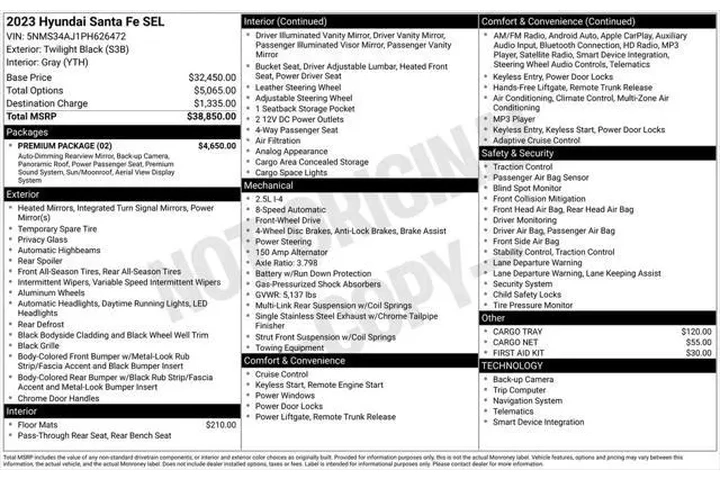 $21000 : Hyundai SANTA FE 2023 SEL 4d image 7