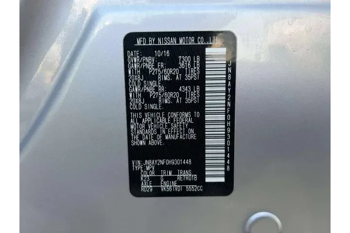 $14999 : 2017 NISSAN ARMADAPLATINUM SP image 2