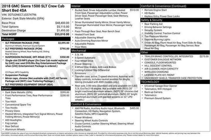 $22999 : GMC Sierra 1500 2018 4x4 SLT image 1