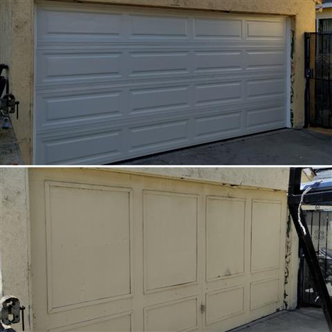 Two car garage door + motor image 4