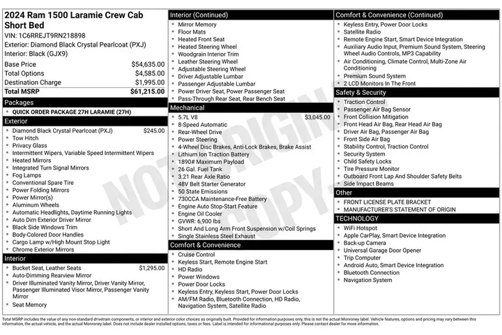 $31086 : Ram 1500 2024 4x2 Laramie 4d image 2