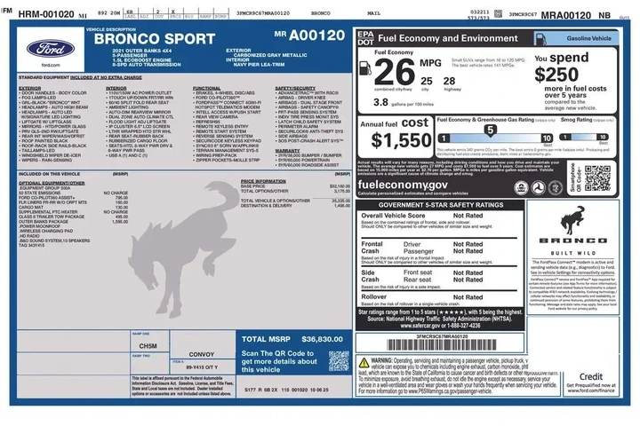 $29500 : Ford Bronco Sport 2021 AWD O image 7