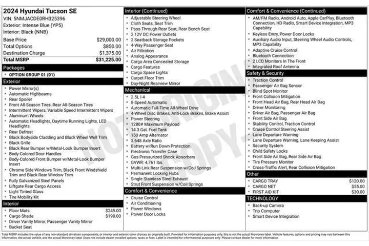 $24995 : Hyundai TUCSON 2024 AWD SE 4 image 3
