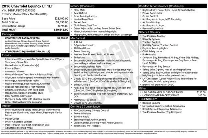 $6395 : Chevrolet Equinox 2016 AWD L image 9