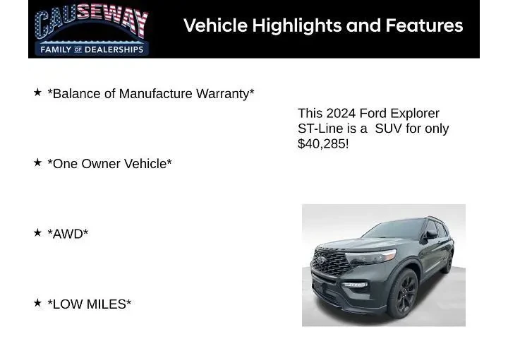 $37885 : Ford Explorer 2024 AWD ST-Li image 2