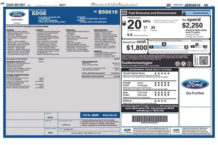 $15932 : Ford Edge 2018 Titanium 4dr image 2