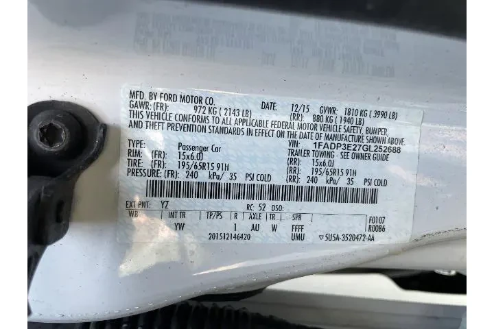 $5988 : Ford Focus 2016 S 4dr Sedan image 5