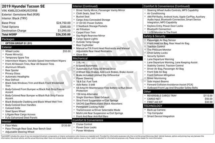 $12990 : Hyundai TUCSON 2019 AWD SE 4 image 3