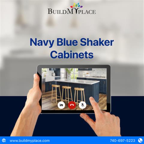 Navy Blue Shaker Cabinets image 1