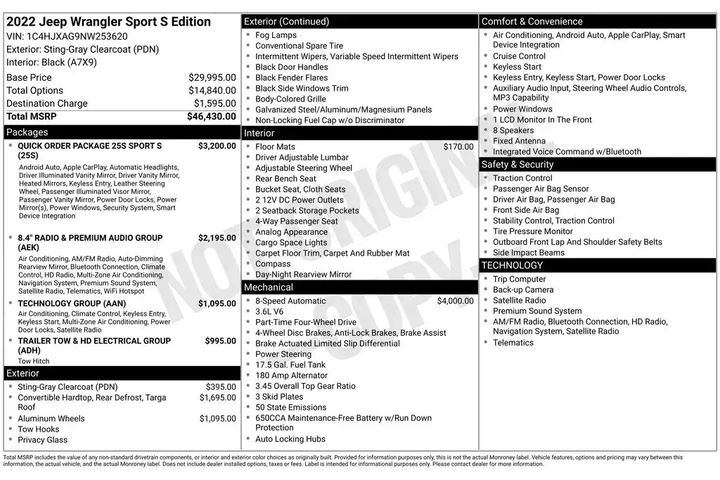 $27500 : Jeep Wrangler 2022 4x4 Sport image 7