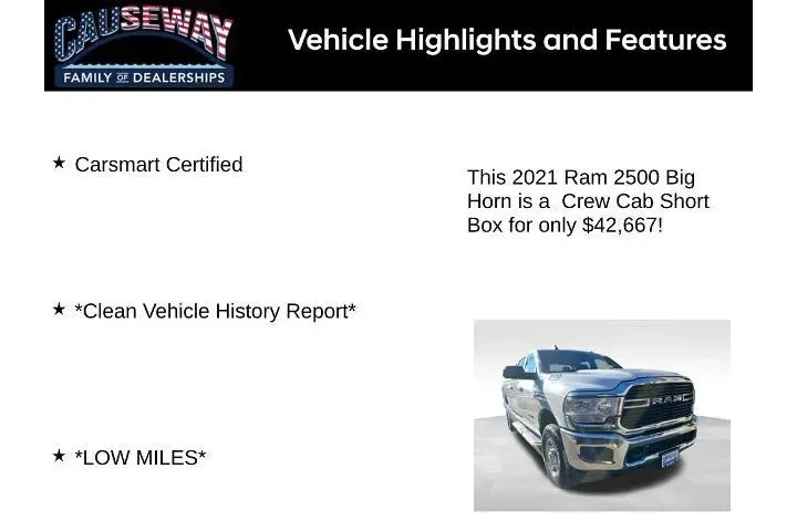 $39989 : Ram 2500 2021 4x4 Big Horn 4 image 2