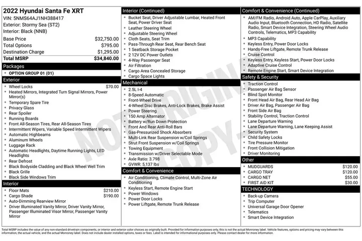$18900 : Hyundai SANTA FE 2022 XRT 4d image 4