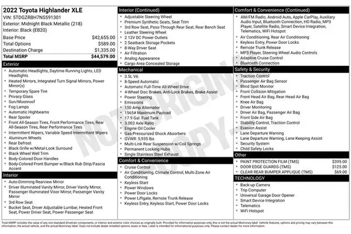 $28470 : Toyota Highlander 2022 AWD X image 2