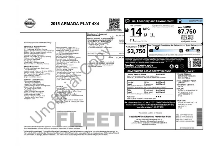 $15472 : 2015 Armada Platinum image 5