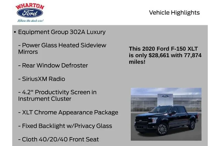 $28661 : Ford F-150 2020 4x4 XLT 4dr image 6