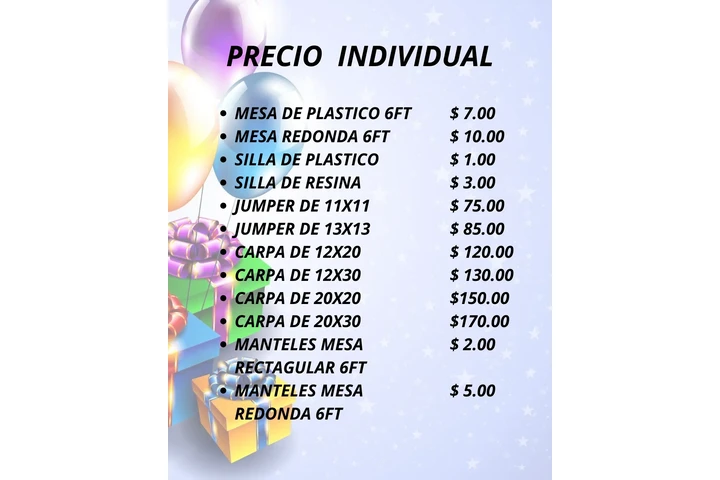 $1 : Renta de Sillas y mesas image 10