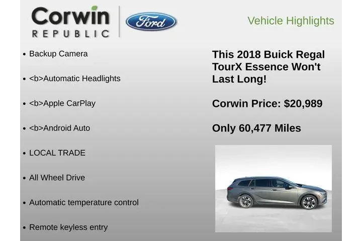 $20989 : Buick Regal TourX 2018 AWD E image 6
