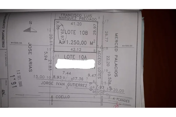$111111111 : VENDO LOTE PLANO 1250 MT image 5