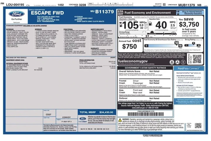 $14900 : Ford Escape Plug-In Hybrid 2 image 3