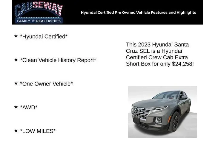 $24258 : Hyundai SANTA CRUZ 2023 AWD image 2
