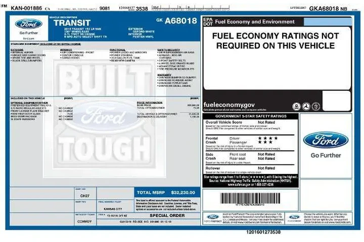 $16250 : Ford Transit 2016 150 3dr SW image 2