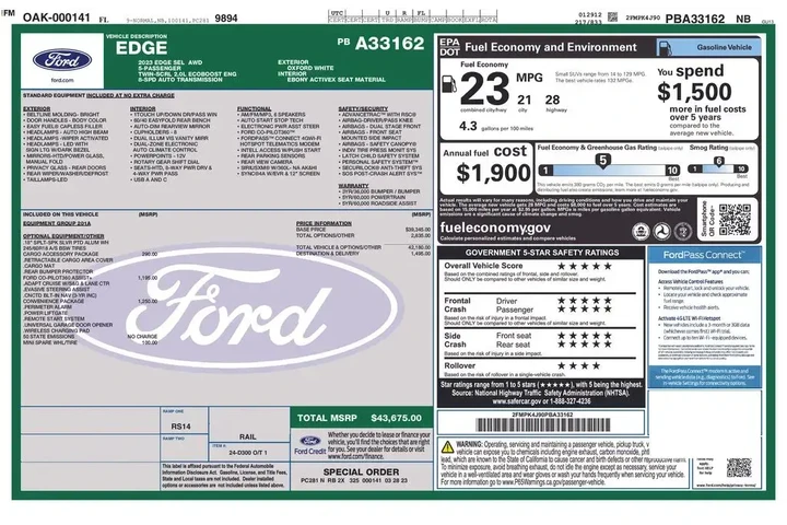 $25900 : Ford Edge 2023 AWD SEL 4dr C image 2