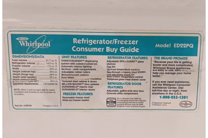 $900000 : VENDO NEVECON WHIRLPOOL ED22PQ image 3