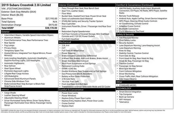 $18990 : Subaru Crosstrek 2019 AWD 2. image 2