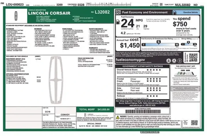 $25970 : Lincoln Corsair 2022 AWD Sta image 2