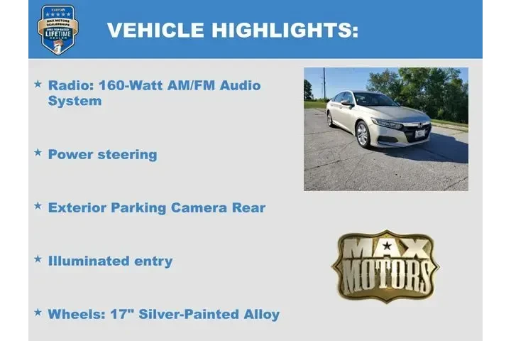 $17094 : Honda Accord 2018 LX 4dr Sed image 5