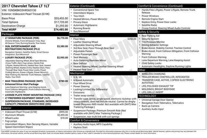 $23814 : Chevrolet Tahoe 2017 4x4 LT image 9