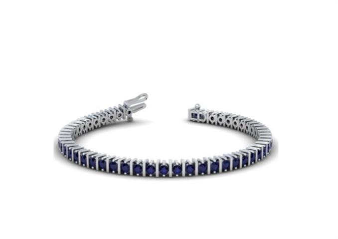 $3089 : Blue Sapphire Tennis Bracelet image 1