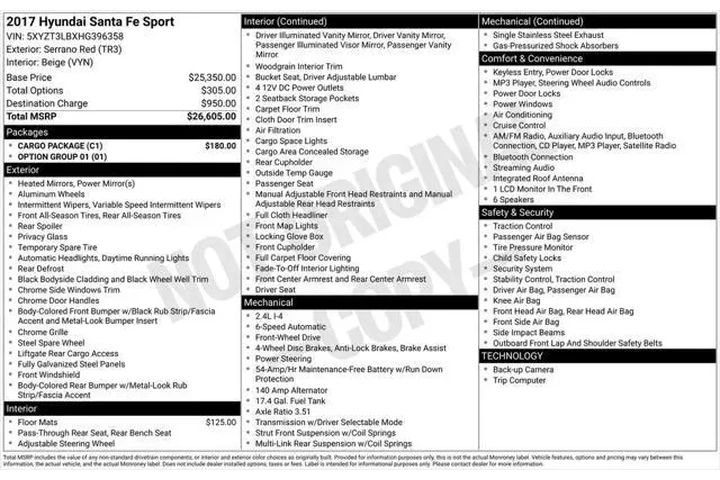 $15994 : Hyundai SANTA FE Sport 2017 image 7