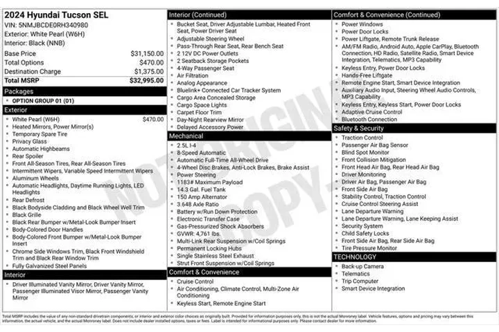 $22500 : Hyundai TUCSON 2024 AWD SEL image 10