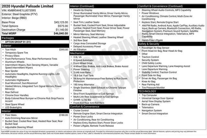 $19850 : Hyundai PALISADE 2020 Limite image 4