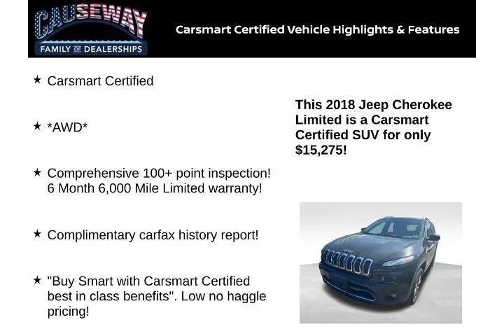 $14157 : Jeep Cherokee 2018 4x4 Limit image 2