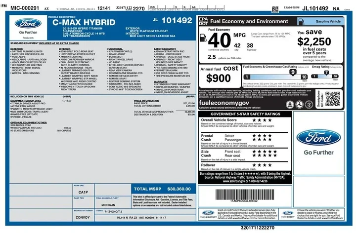 $14900 : Ford C-MAX Hybrid 2018 Titan image 6