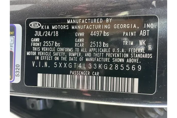 $10995 : Kia Optima 2019 S 4dr Sedan image 9