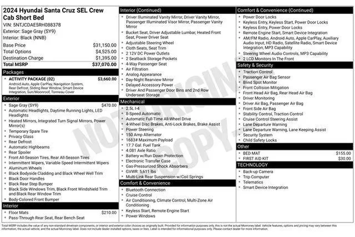 $27990 : Hyundai SANTA CRUZ 2024 AWD image 4