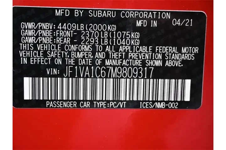 $23995 : Subaru WRX 2021 AWD Premium image 8